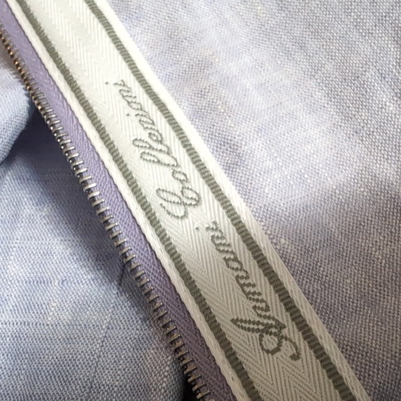 Armani Collection Linen Jacket • Swing Bubble Sleeve • Size 12 • Baby Blue - Picture 12 of 16